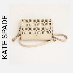 Kate Spade Small Crossbody Bag Cream Color Ceder Street Perforated Cami